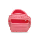 A rear view of the Crocs Kids Youths - Classic Clog K Guava Pink shows the heel strap with embossed crocs logo. These water-friendly clogs offer a ventilated slip-on design, perfect for all-day comfort., 49837, 49838, 49839, 49840, 49841, 49842, 49843, 49844, 49845