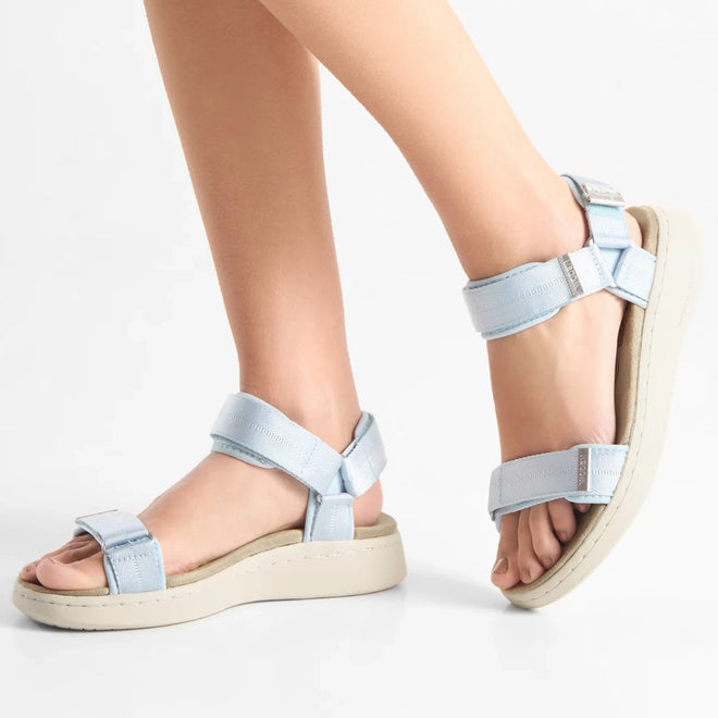 Woden Line Women's 3 Strap Sandal Moonstone Light Blue