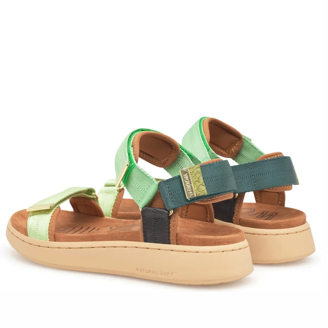 Woden Line Women's 3 Strap Sandal Apple Green