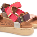 Woden Line Women's 3 Strap Sandal Flame Multi Red