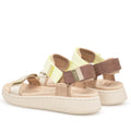 Woden Line Women's 3 Strap Sandal Wax Multi Lemon & Taupe