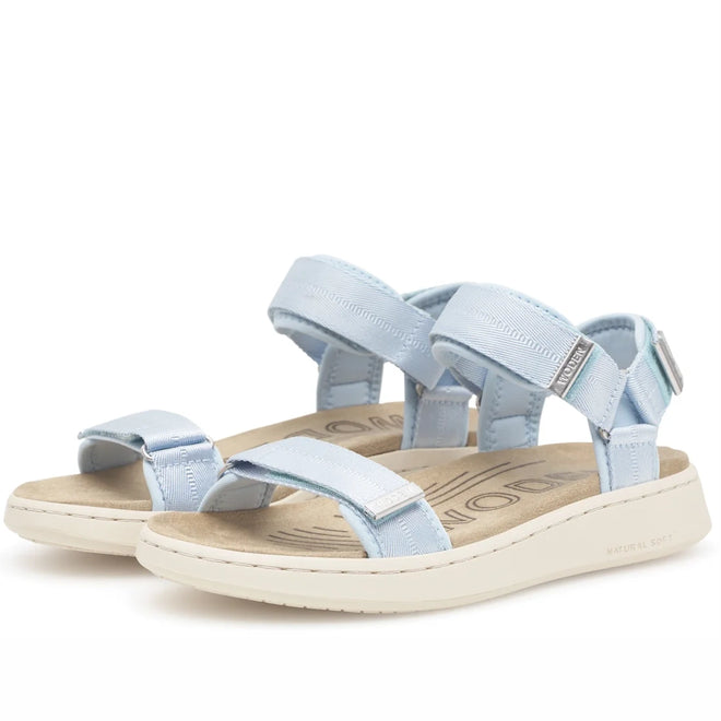Woden Line Women's 3 Strap Sandal Moonstone Light Blue
