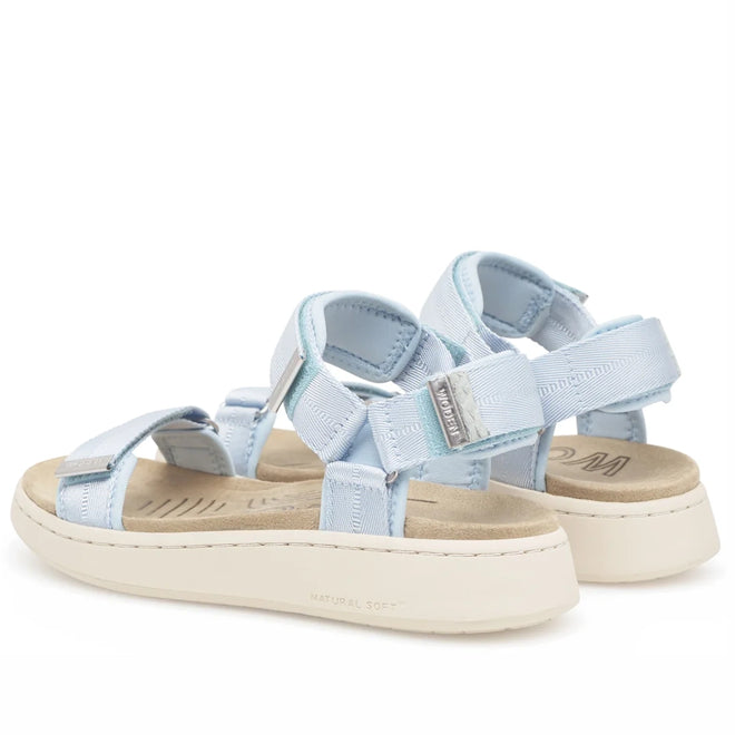 Woden Line Women's 3 Strap Sandal Moonstone Light Blue