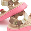 Woden Line Women's 3 Strap Sandal Tricolour Raspberry Multi