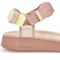 Woden Line Women's 3 Strap Sandal TricolourTaupe Multi