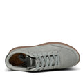 Top down view Tote woden Mens Gray sneaker with brown sole on a white background.,
5713326540987,
5713326540994,
5713326541007,