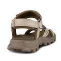 The Woden Sandie Women's Chunky Sandal in Stone, shown from the back, features a textured tread sole, padded footbed, and adjustable hook-and-loop straps around the heel and ankle for a secure fit., 48636, 5713326607703, 5713326607710, 5713326607727, 5713326607734, 5713326607741, 5713326607758