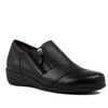 Ziera Sage XF Women's Wedge Heel Shoe Black Leather Zip