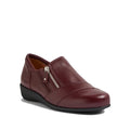 Ziera Sage XF Women's Wedge Heel Shoe Burgundy Leather Zip