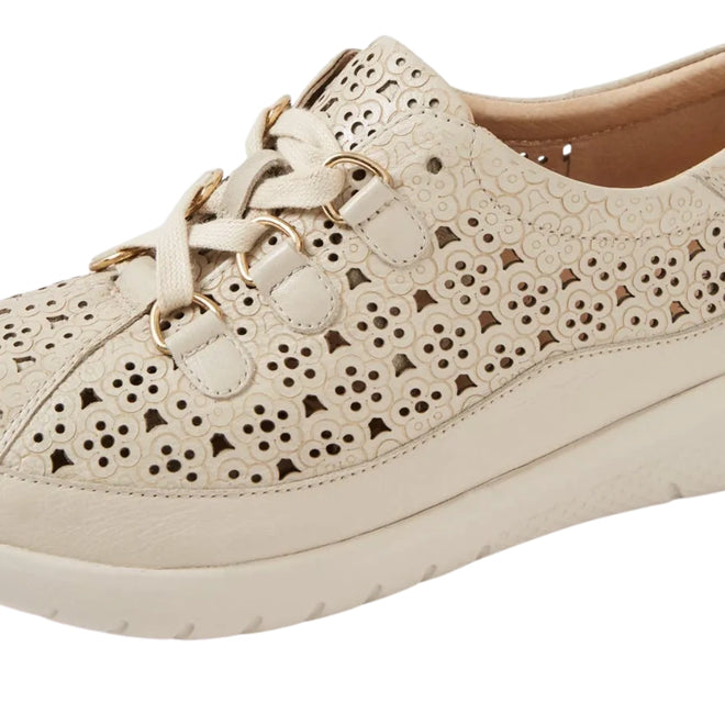 Ziera Sarmi Almond XF Womens Casual Leather Sneaker