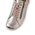 Ziera Solar XW Women's Casual Sneaker Zip Pewter Tumbled Leather