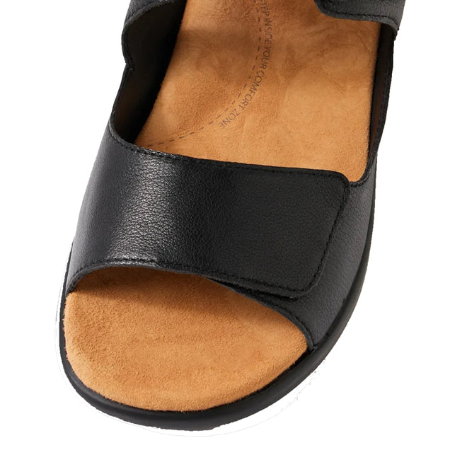 Ziera Bopen Black XW Womens Leather Closed Back Sandal