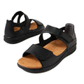 Ziera Bopen Black XW Womens Leather Closed Back Sandal