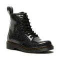 Image of right foot, side on of Dr Martens Kids - 1460 J Cosmic Glitter Black Boot LAST ONE UK 10-Foot Forward Shoes