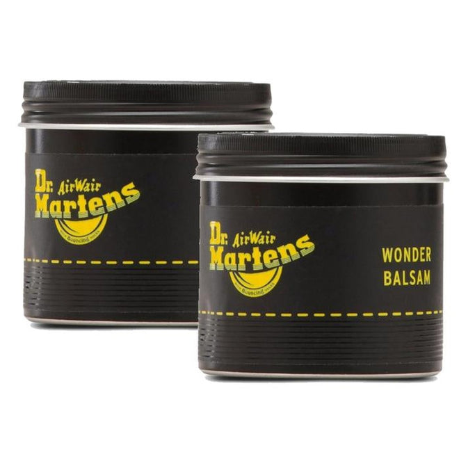 Image of right foot, side on of Dr Martens Wonder Balsam 2 Tins Free Freight-Foot Forward Shoes