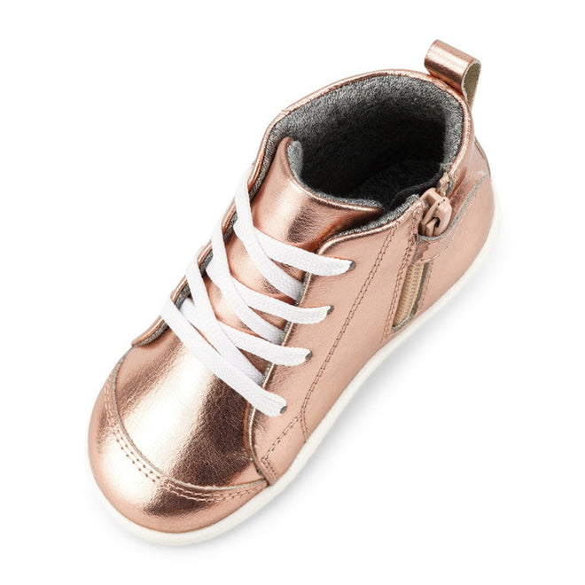 IWalk IW Bobux Alley Oop Boot Leather Todlers Rose Gold Metallic 637113 Clearance