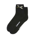 Image of right foot, side on of Dr Martens Ankle Bow Cotton Blend Socks Black-Foot Forward Shoes