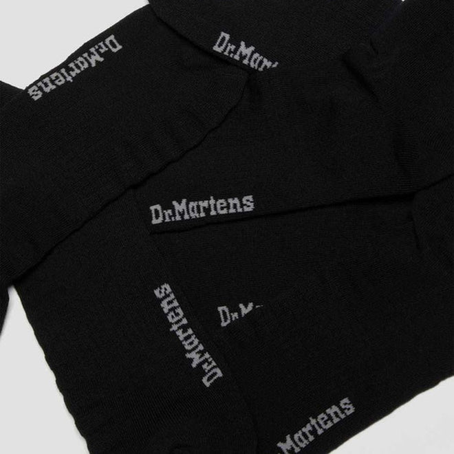 Dr Martens Socks Double Doc Sock Unisex Black 3 Pair Pack