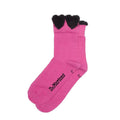 Image of right foot, side on of Dr Martens Heart Detail Cotton Blend Socks Thrift Pink-Foot Forward Shoes