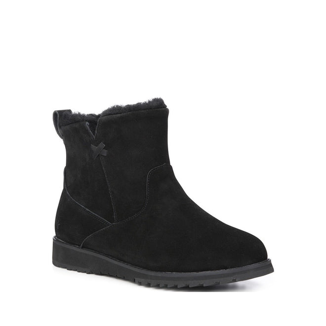 Emu Beach Mini 2.0 Black Suede Wool Boot