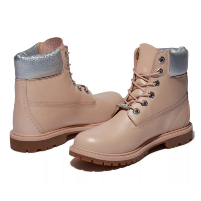 Timberland Heritage 6 Inch Waterproof Boot Light Pink Nubuck  Diamonds and Pearls