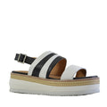 Alfie & Evie India White/Black Platform Leather Sandals