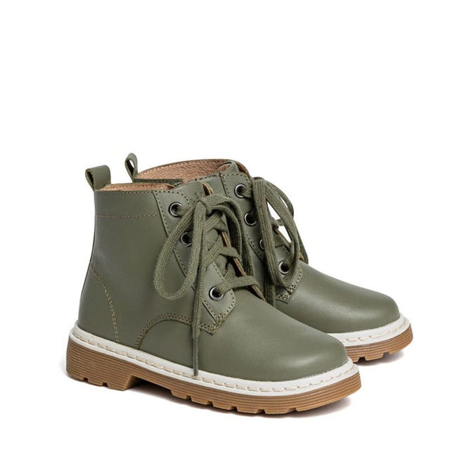 Pretty Brave London Khaki Leather Boot LAST ONE eur 33 NOT RETURNABLE