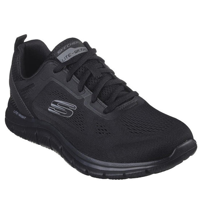 Skechers Mens Track Broader Lace Up Trainer Black