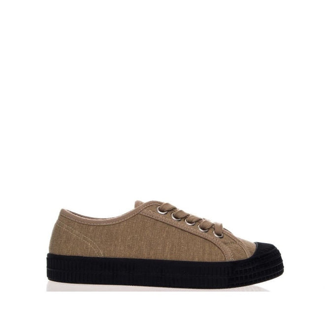Alfie & Evie Dolce Canvas Sneaker Sand Tan Black Sole CLEARANCE