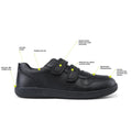 Bobux Kid+ Black School Leather Shoe LeapTrainer