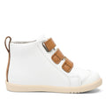 Bobux IWalk IW Hi Court Boot White Caramel Clearance