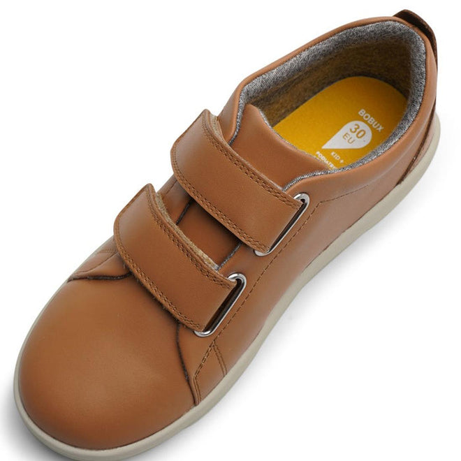 Bobux Kids + Plus Grass Court Caramel Tan Velcro Trainers 832462