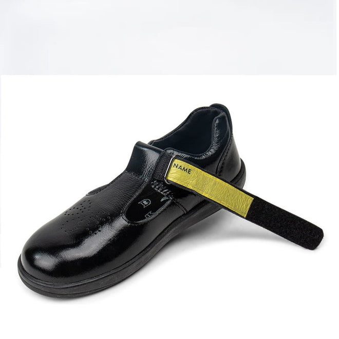 The Bobux Kid+ Black School Patent Leather Shoe Brave T-Bar, shown against a plain white background, is a durable and stylish leather school shoe option for girls., 9420068510845, 9420068510852, 9420068510869, 9420068510876, 9420068510883, 9420068510890, 9420068510906