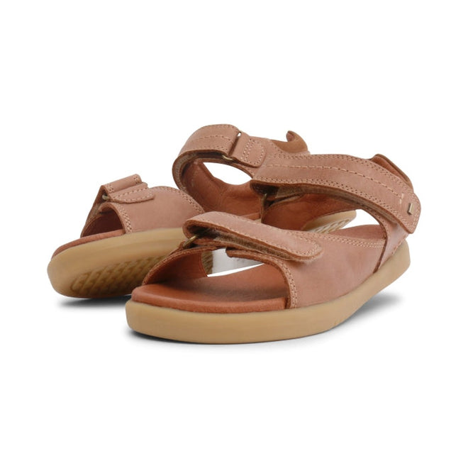 Big Kids Plus Bobux Driftwood Boys Tan Leather Sandal 833504