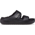 Crocs Classic Cozzzy Sandal Mens Womens Black - Fluffy