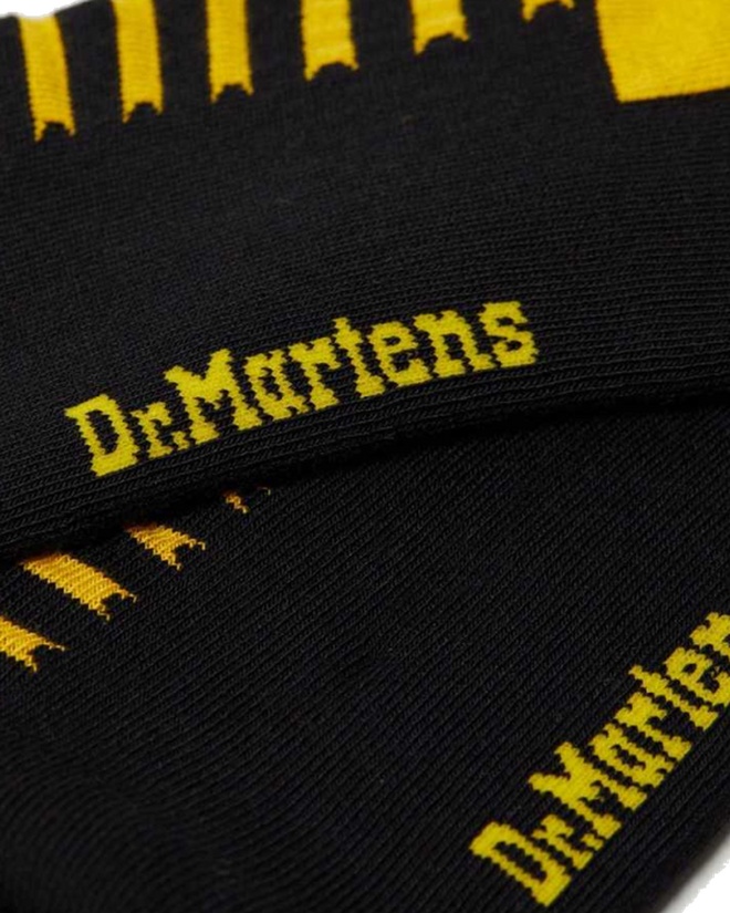 Dr Martens Socks Double Doc Sock Unisex Black Yellow