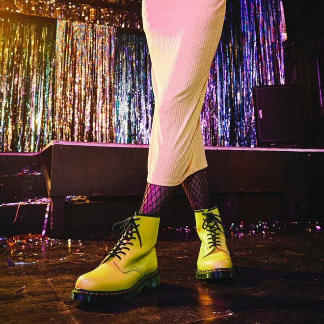 Dr Martens 1460 Clash Sulphur Yellow 8 Eye Boot Smooth Leather CLEARANCE