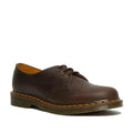 Image of right foot, side on of Dr Martens - 1461 Crazy Horse Oxford Shoe 3 Eye Dark Brown-Foot Forward Shoes