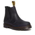 Image of right foot, side on of Dr Martens 2976 Alt Zip Chelsea Black Waxed Leather Boot-Foot Forward Shoes