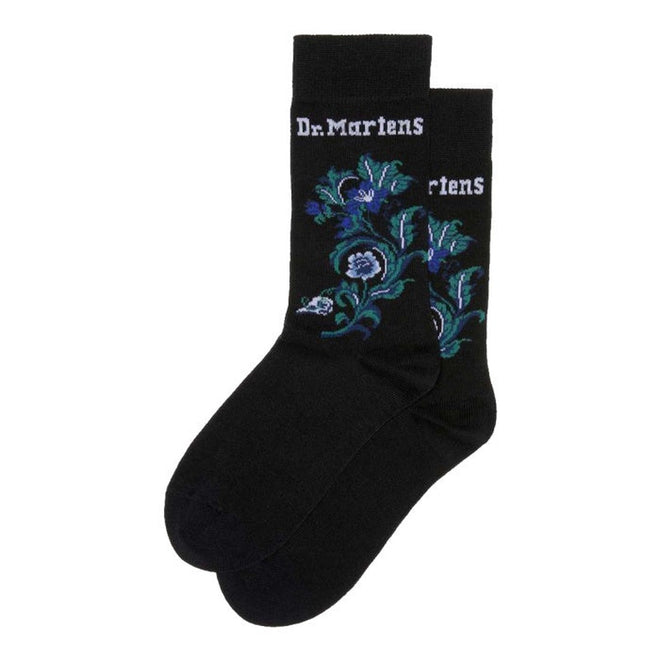 Image of right foot, side on of Dr Martens Flower Low Socks for Shoes-Foot Forward Shoes