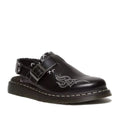 Image of right foot, side on of Dr Martens - Black Jorge II Gothic Americana Leather Slingback Mules-Foot Forward Shoes