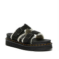 Image of the right foot side on of Dr Martens - Myles Black Suede Fur Lined Sandal