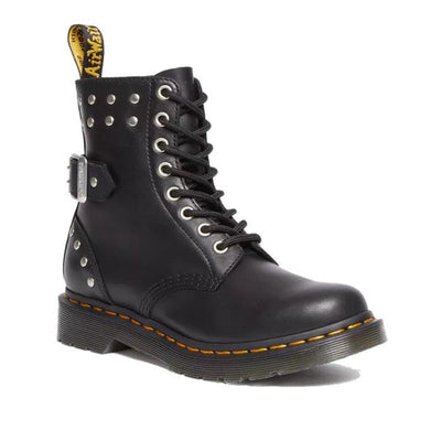 Image of right foot, side on of Dr Martens 1460 HDW Pascal Hardware 8 eye Nappa-Foot Forward Shoes