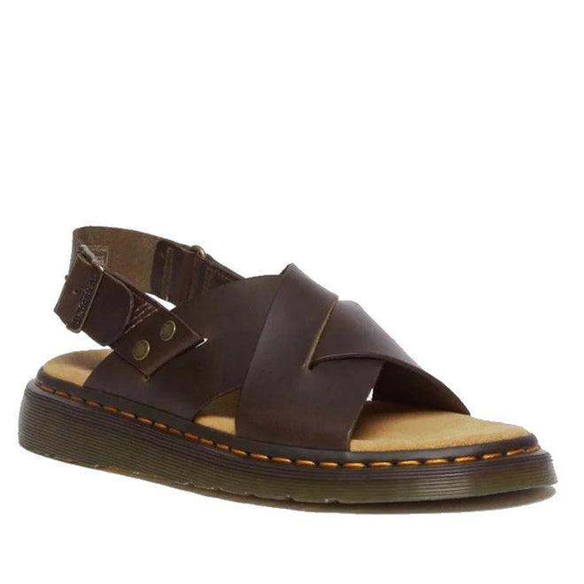Image of the right foot side on of Dr Martens - Zane Brown Brando Leather Sandal with Back Strap