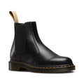 Image of right foot, side on of Dr Martens -Vegan 2976 Chelsea Boot Black Felix Rub Off Boot-Foot Forward Shoes