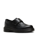 Image of right foot, side on of Dr Martens kids - Kamron Velcro Junior Black School Shoe uk10-3-Foot Forward Shoes