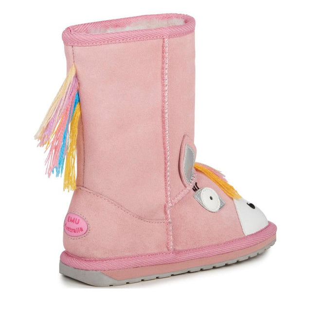 EMU Kids Magical Unicorn Pink Wool Boot