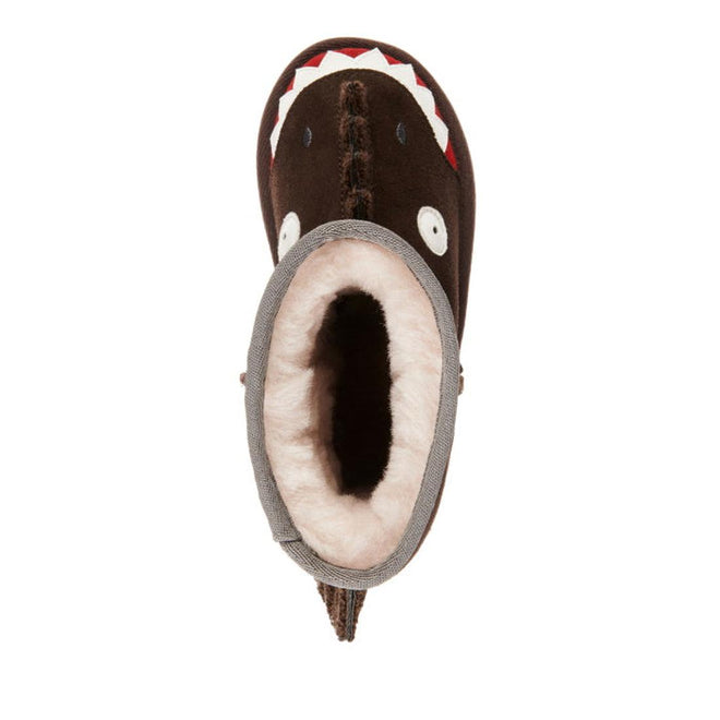 EMU Kids Little Creatures Brown Dinosaur Wool  Boot CLEARANCE