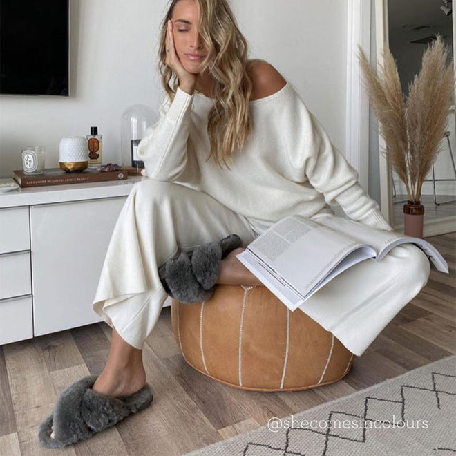 EMU Women's Mayberry Charcoal Grey Scuff Slipper