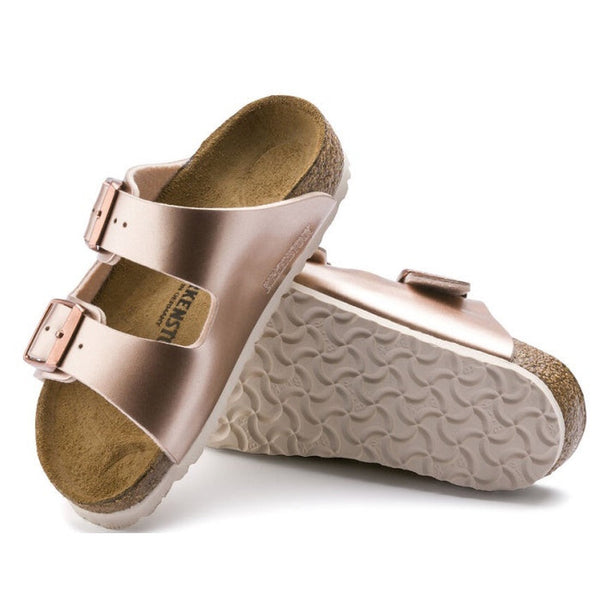 Birkenstock Kids Arizona Electric Metallic Copper Sandal Narrow